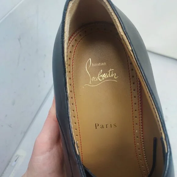 Christian Louboutin MENS Maltese Stud Black Derby Shoe